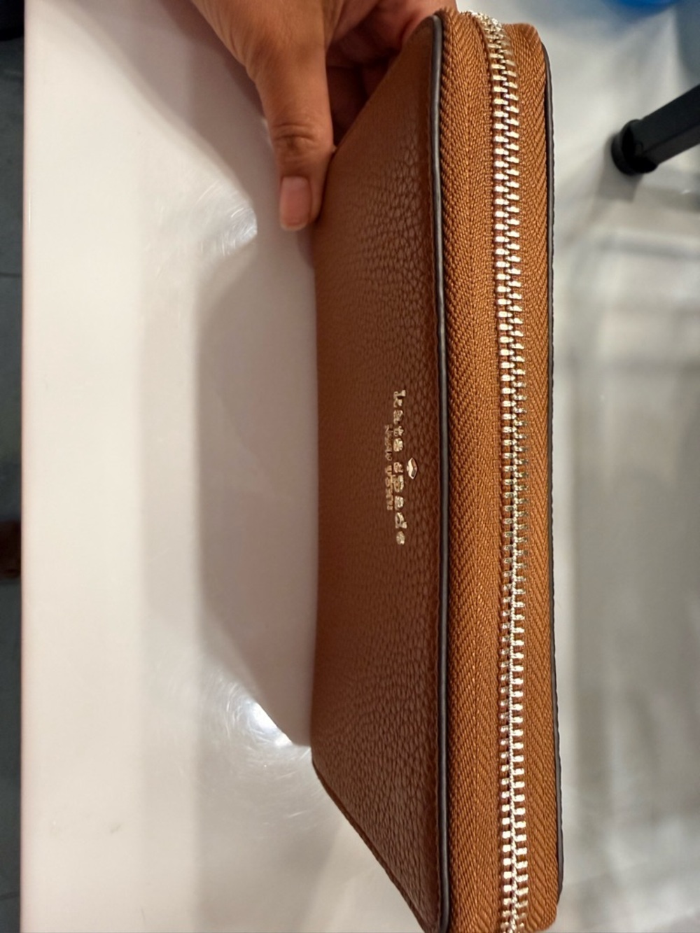 Kate Spade Tan Pebbled Leather Zip Wallet - Picture 9 of 9
